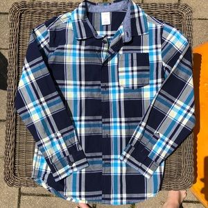 Boys Gymboree plaid button down, size 7-8